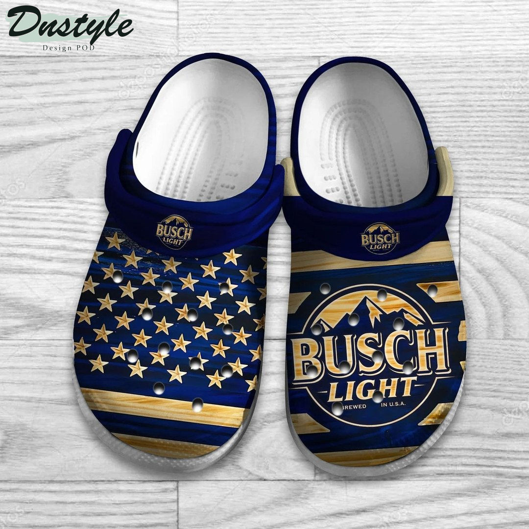 Busch Light Us Flag Thin Blue Line Clog Crocs Shoes