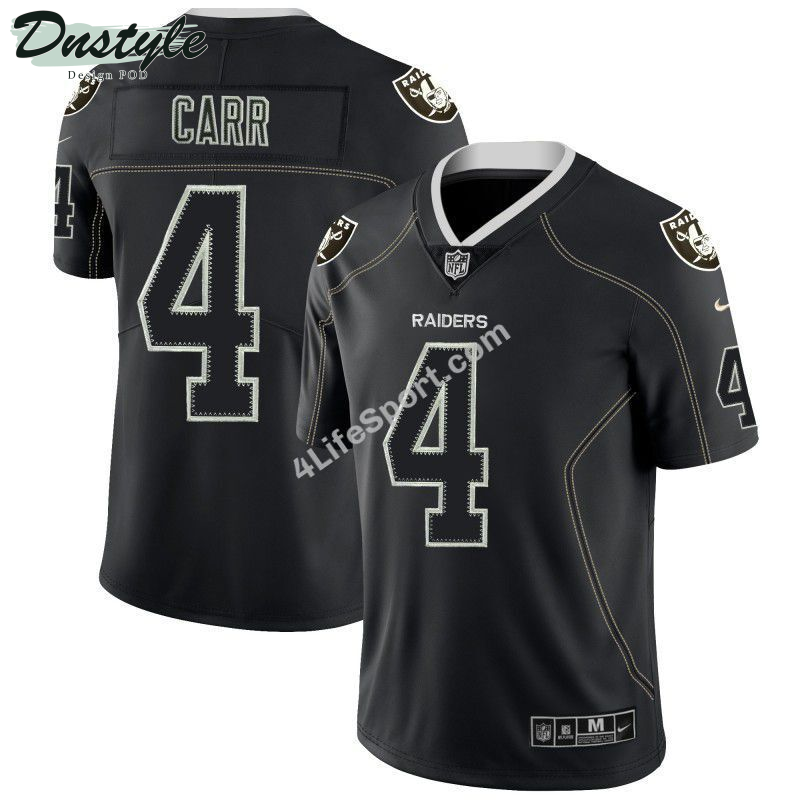 Derek Carr 4 Las Vegas Raiders Black White Football Jersey