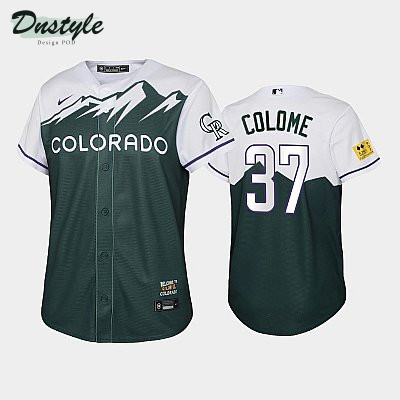 2022 City Connect Rockies #37 Alex Colome Green Youth Jersey