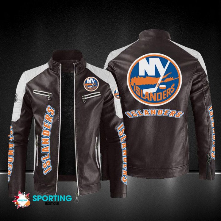 New York Islanders Block Leather Jacket