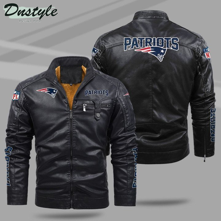 New England Patriots Fleece Leather Jacket
