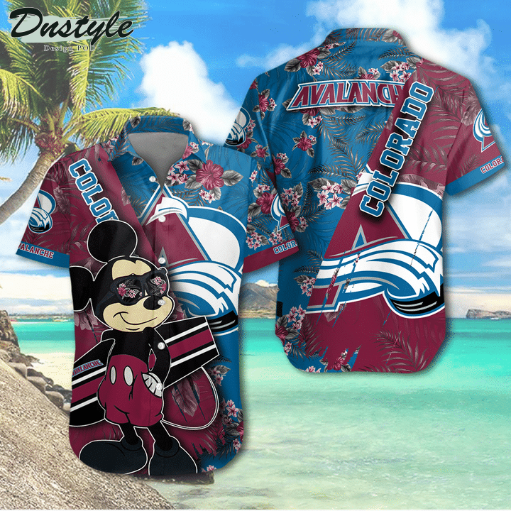 Colorado Avanlanche Mickey Mouse Hawaiian Shirt