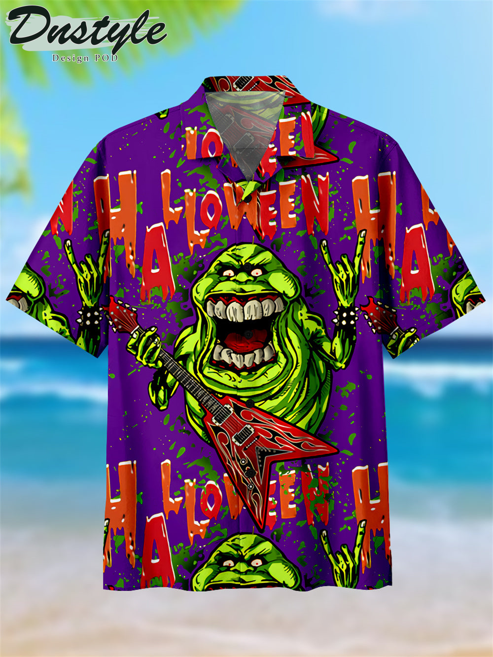 Happy Halloween Spoof Rubber Hawaiian Shirt