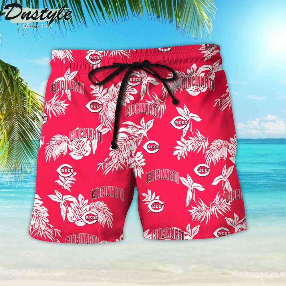 Cincinnati Reds Hawaiian Shirt Beach Shorts