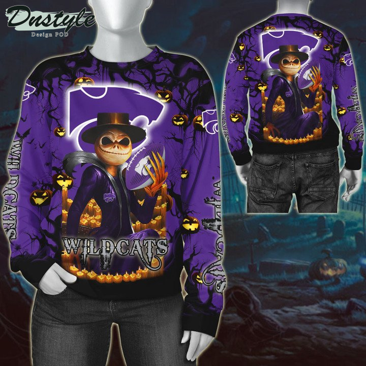 Kansas State Wildcats Jack Skellington Halloween 3D Hoodie Tshirt