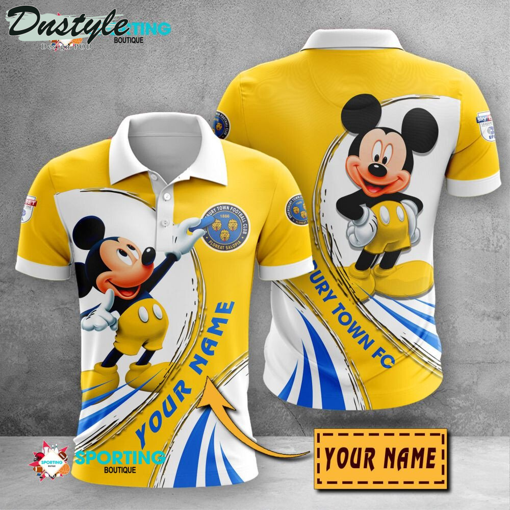 Shrewsbury Town Mickey Mouse Personalized Polo Shirt