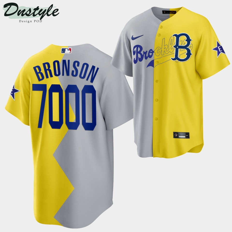 Brooklyn Dodgers Action Bronson 2022 All-Star Celebrity Softball Game #7000 Gray Yellow Baklava Jersey