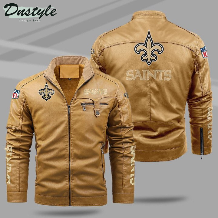 New Orleans Saints Fleece Leather Jacket