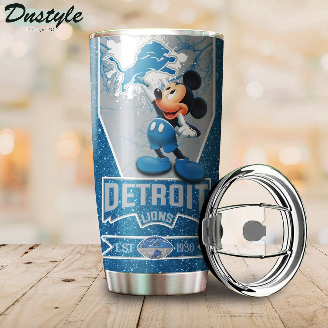 Personalized Detroit Lions Mickey Mouse Tumbler