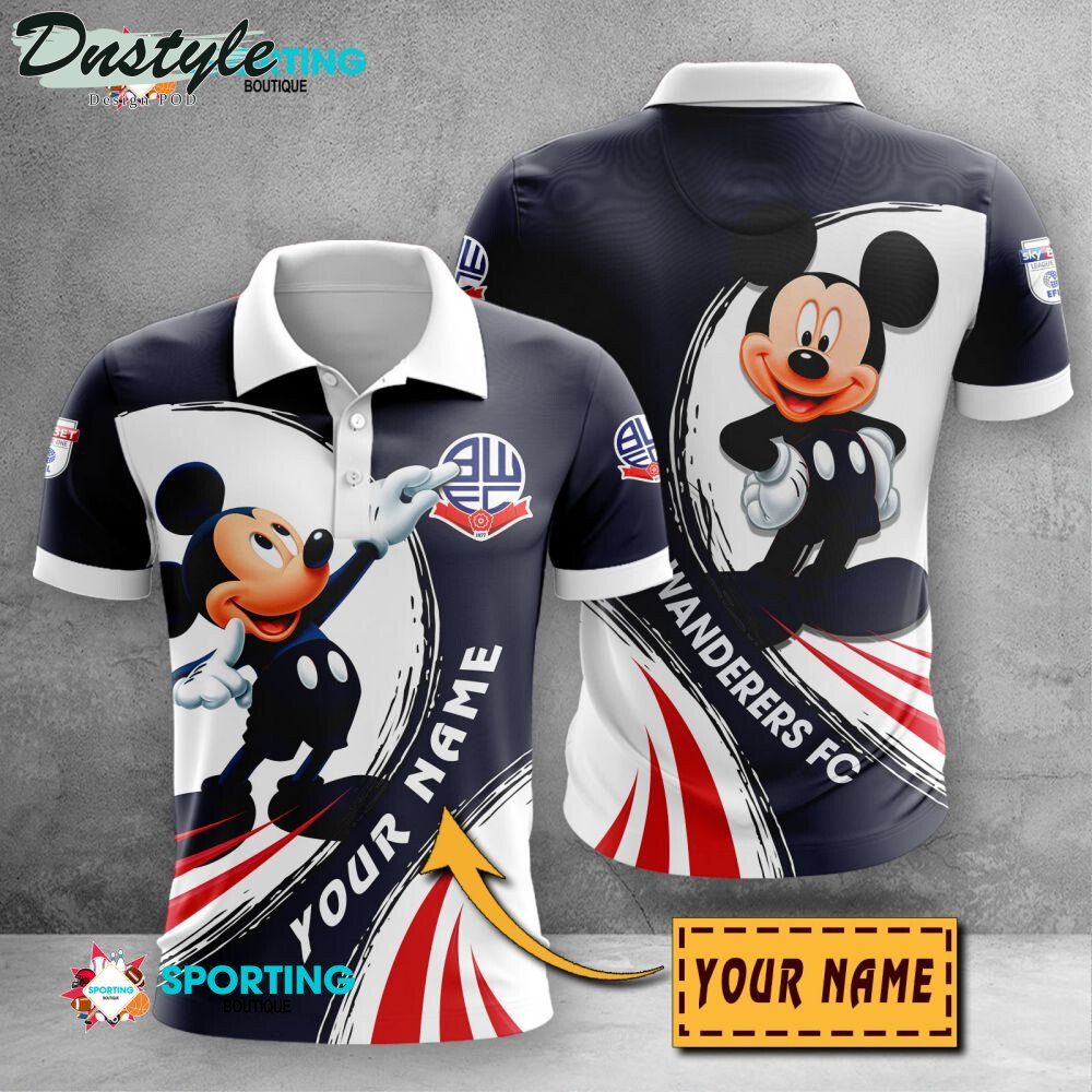 Bolton Wanderers Mickey Mouse Personalized Polo Shirt