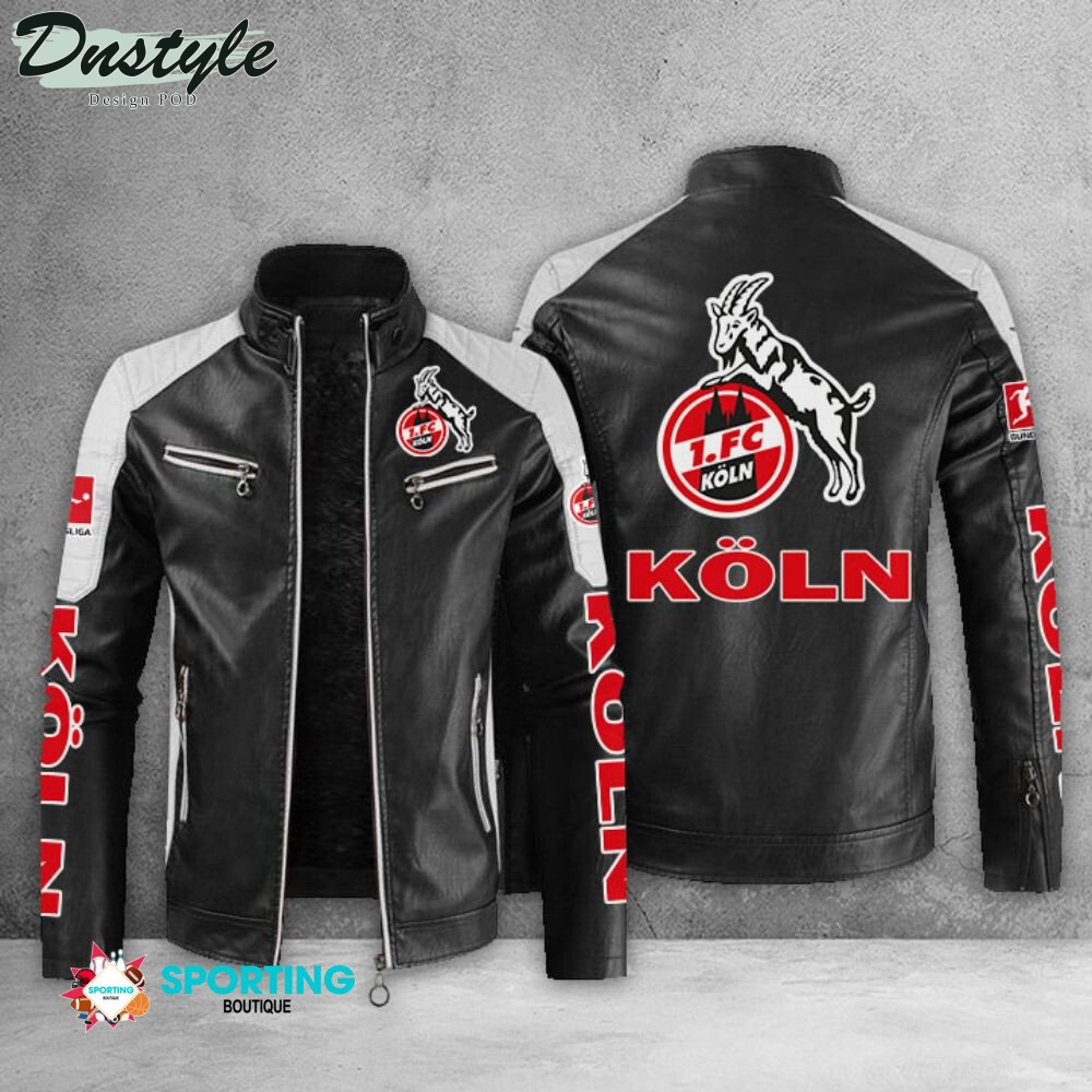 1. FC Koln Block Sport Leather Jacket