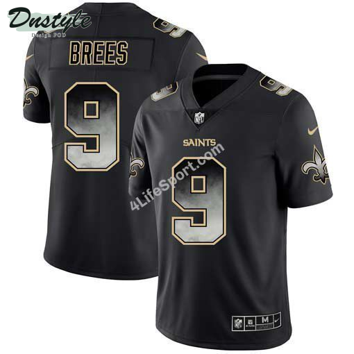 Drew Brees 9 New Orleans Gold Black Saints Football Jersey