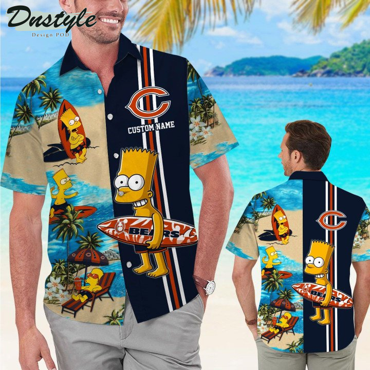 Chicago Bears Simpsons Custom Name Hawaiian Shirt And Short