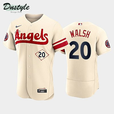 Men's Los Angeles Angels #20 Jared Walsh 2022 City Connect Cream Jersey