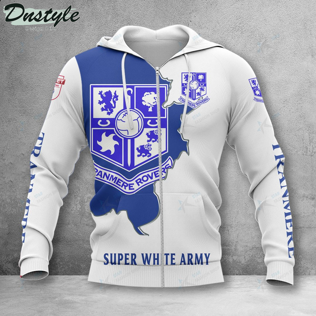 Tranmere Rovers Super White Army Hoodie Tshirt