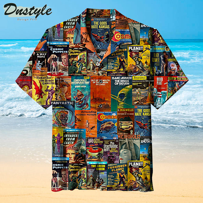 Retro Science Fiction Collage Hawaiian Shirt