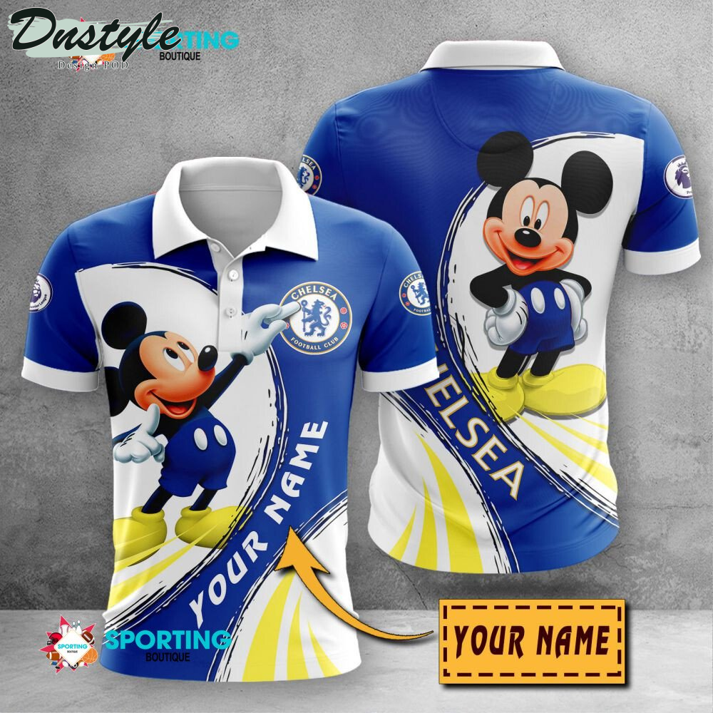 Chelsea F.C Mickey Mouse Personalized Polo Shirt