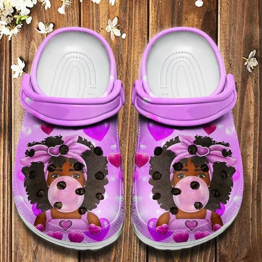 Black Little Girl Melanin Poppin Bubble Clog Crocs Shoes