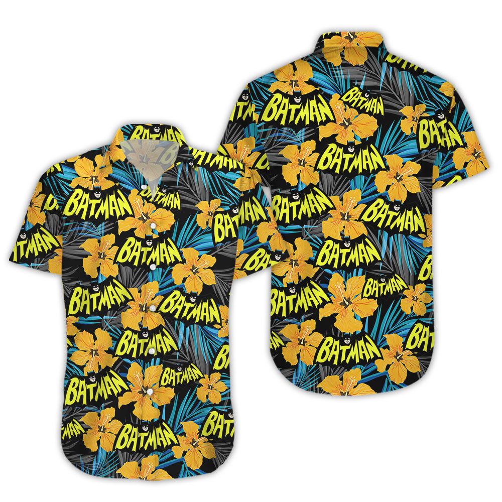 Batman Flower 1966 Hawaiian Shirt Beach Shorts