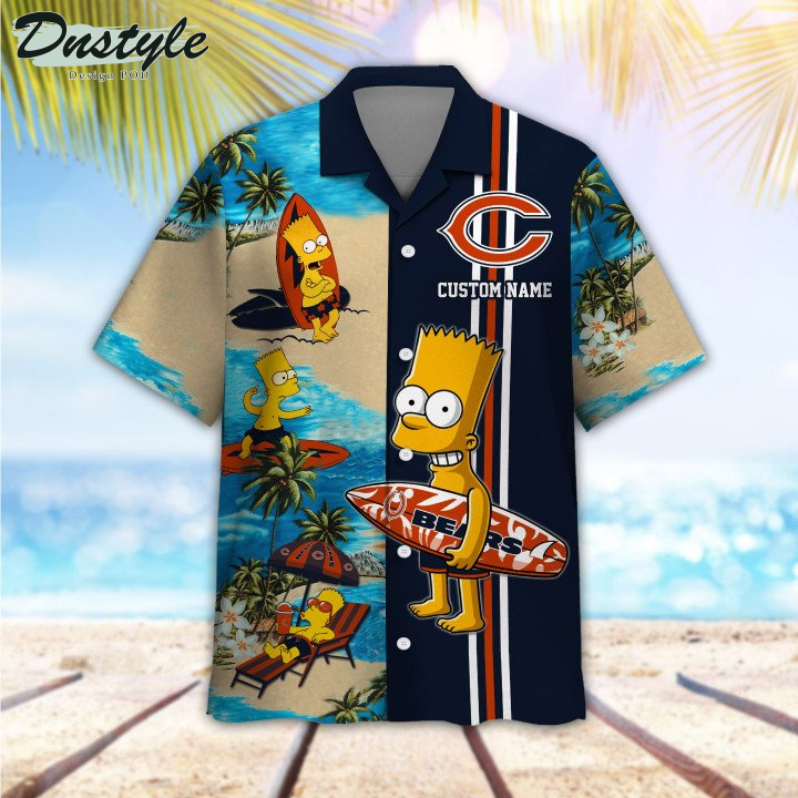 Chicago Bears Simpsons Custom Name Hawaiian Shirt And Short
