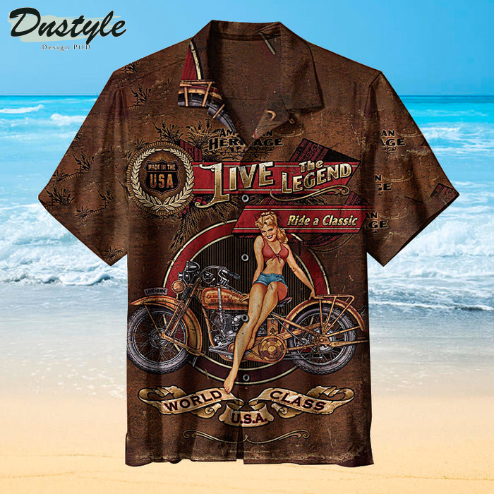 Vintage Motorcycle Hawaiian Shirt