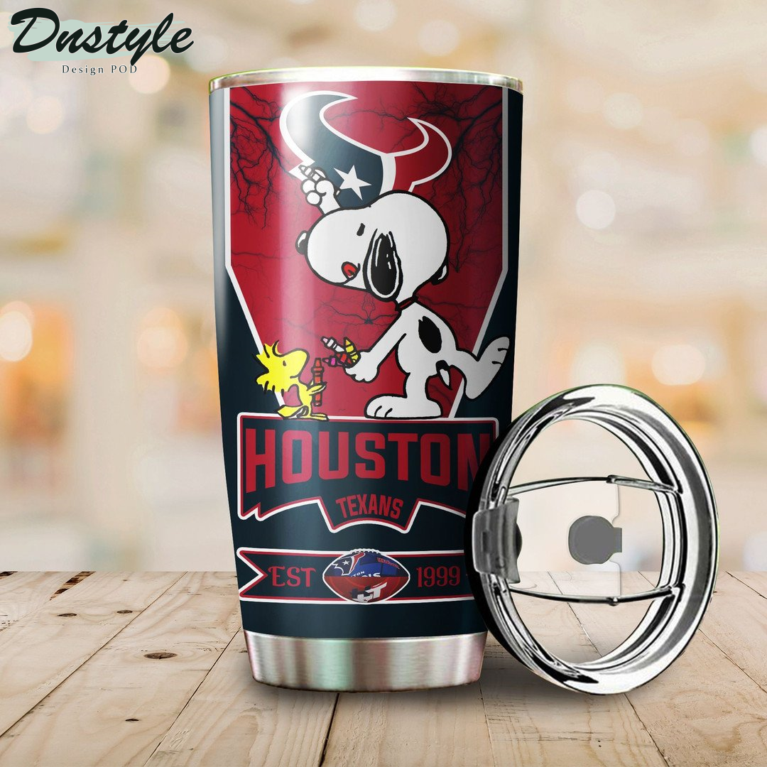 Personalized Houston Texans Snoopy Tumbler