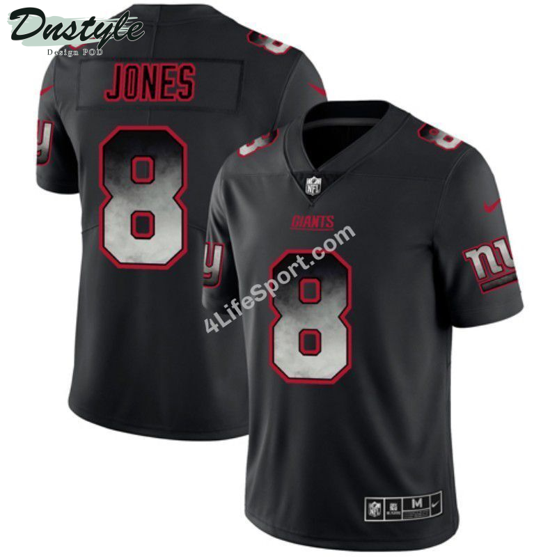 Daniel Jones 8 New York Giants Black Red Football Jersey