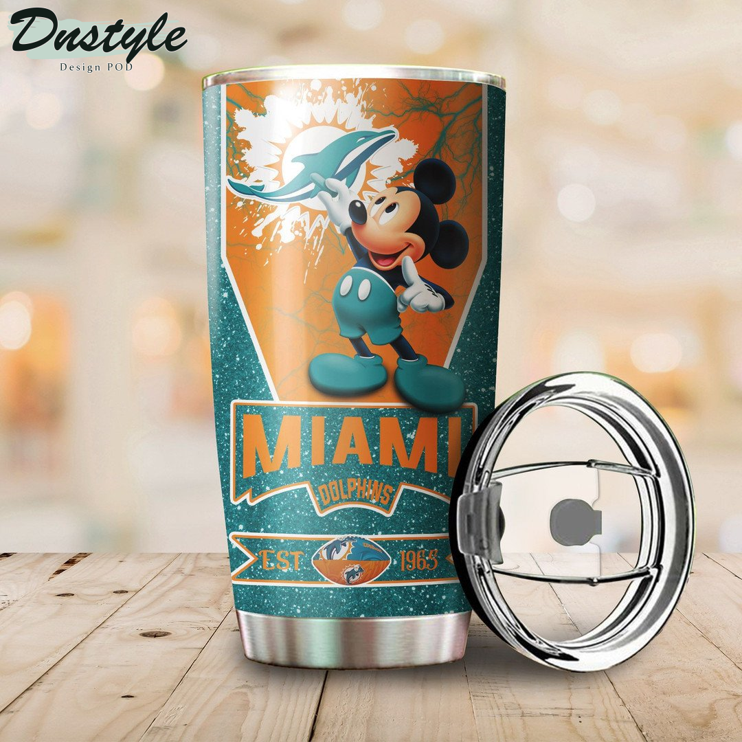 Personalized Miami Dolphins Mickey Mouse Tumbler