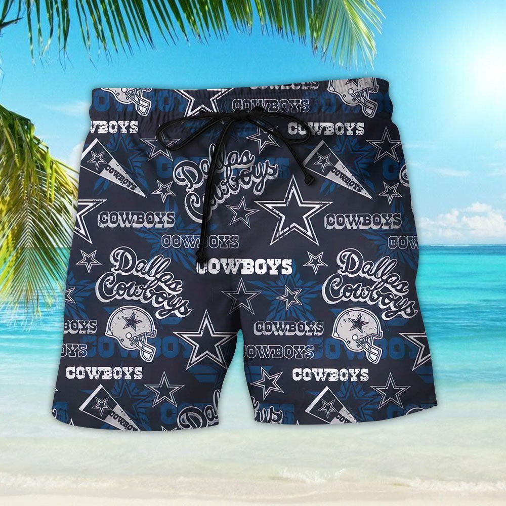 Dallas Cowboys Hawaiian Shirt Beach Shorts