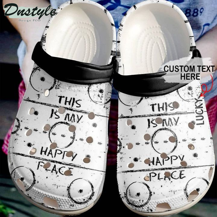 Hockey This Is My Happy Place Custom Name Clog Crocs Shoes