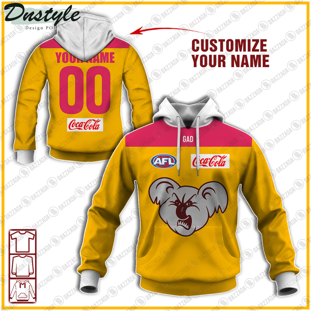 Brisbane Bears FC 2016 Vintage Custom Hoodie Tshirt