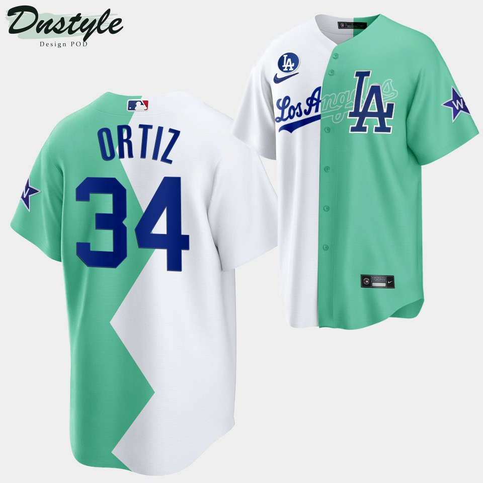 Los Angeles Dodgers David Ortiz 2022 All-Star Celebrity Softball Game #34 White Green Jersey