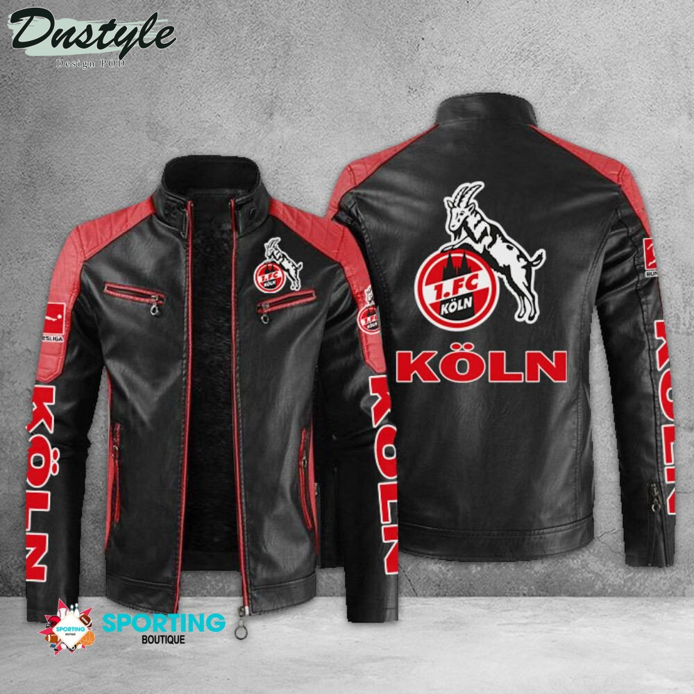 1. FC Koln Block Sport Leather Jacket