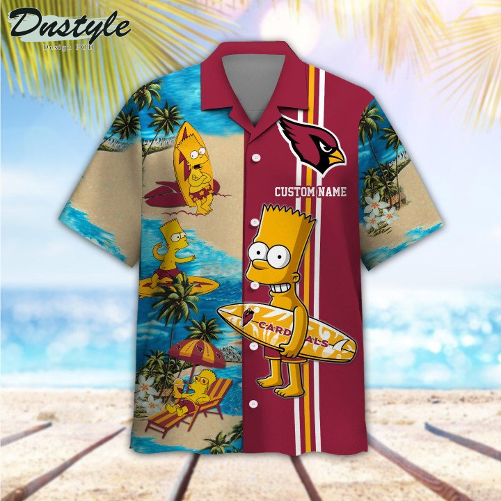 Arizona Cardinals Simpsons Custom Name Hawaiian Shirt And Short