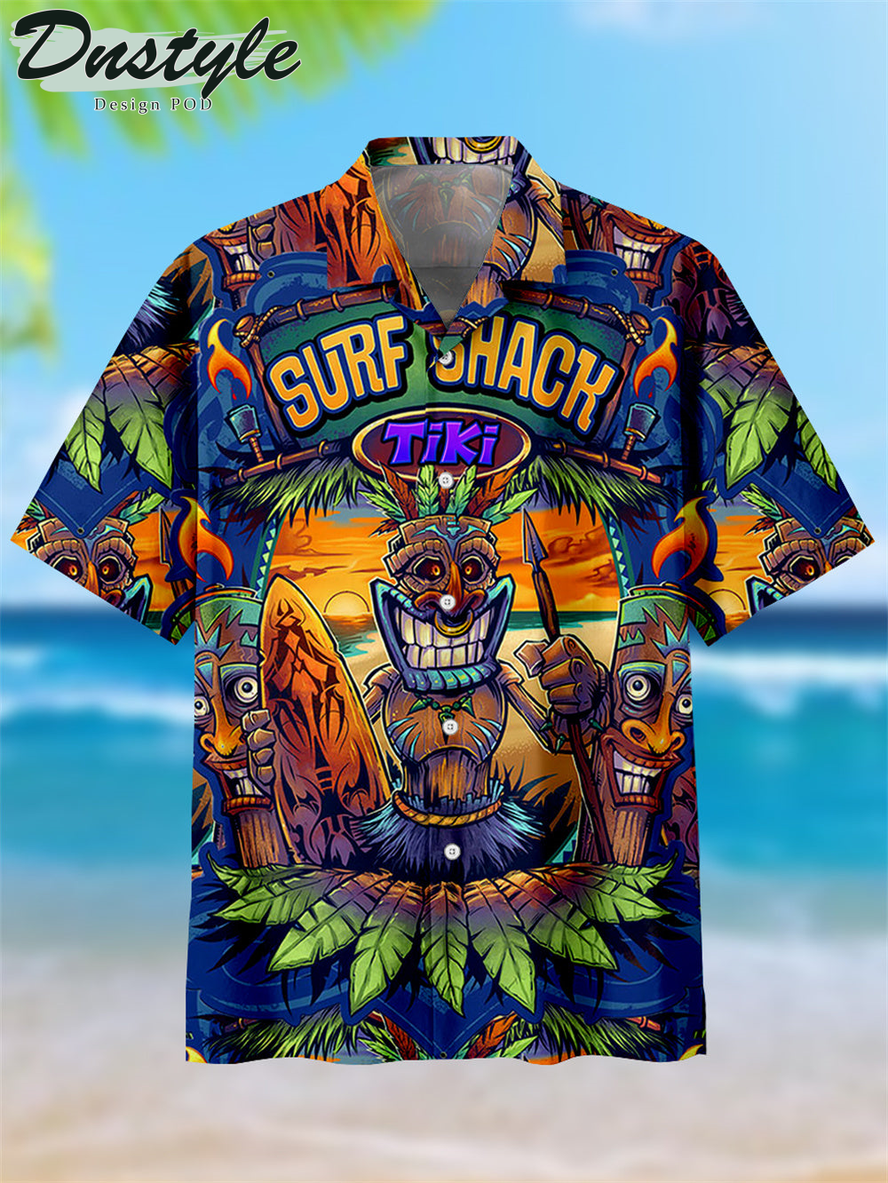 Summer Style Tiki Art Illustration Pattern Hawaiian Shirt