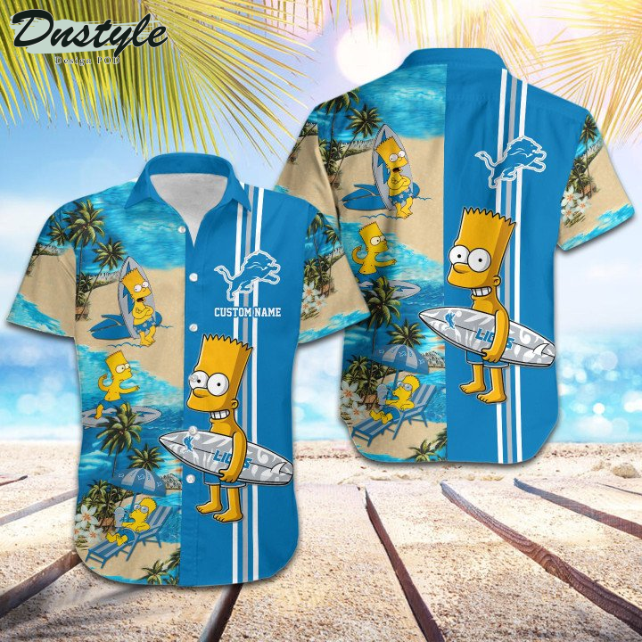 Detroit Lions Simpsons Custom Name Hawaiian Shirt And Short