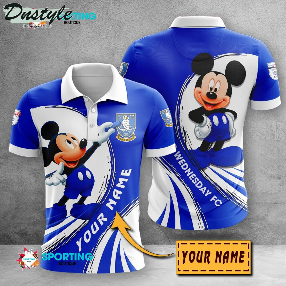 Sheffield Wednesday Mickey Mouse Personalized Polo Shirt