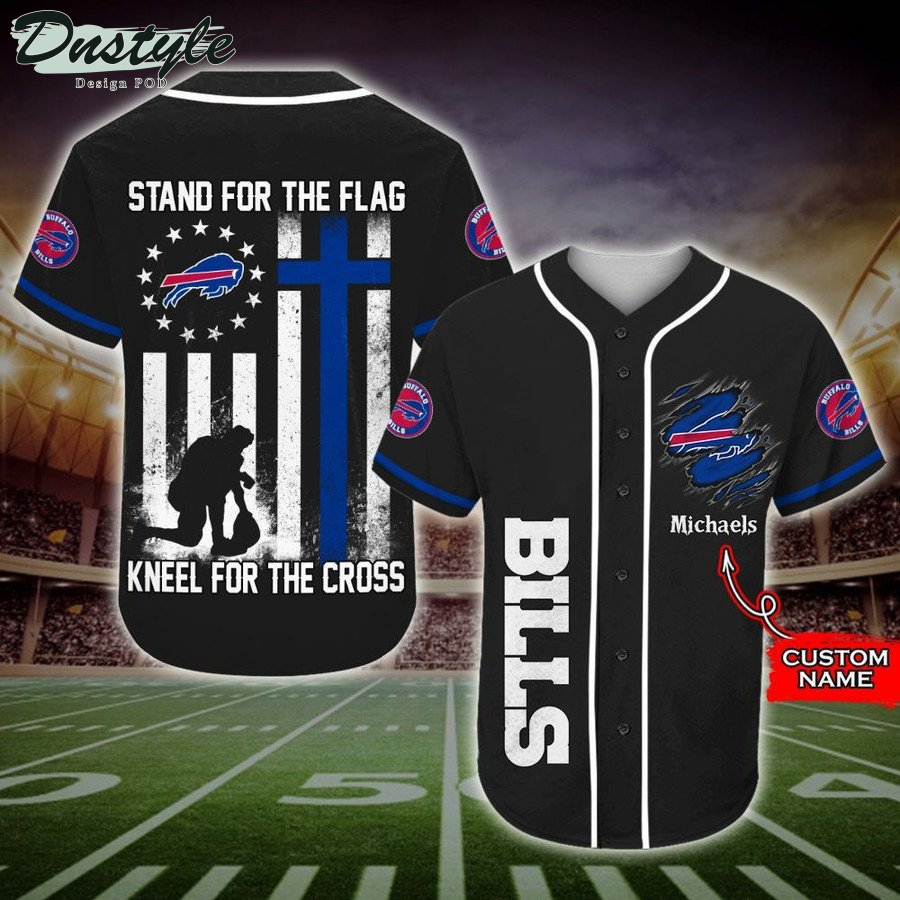 Personalized Buffalo Bills Stand For The Flag Baseball Jersey
