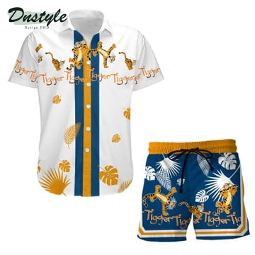 Tigger Winnie The Pooh Tropical Leaf Combo Hawaiian Shirt & Beach Shorts