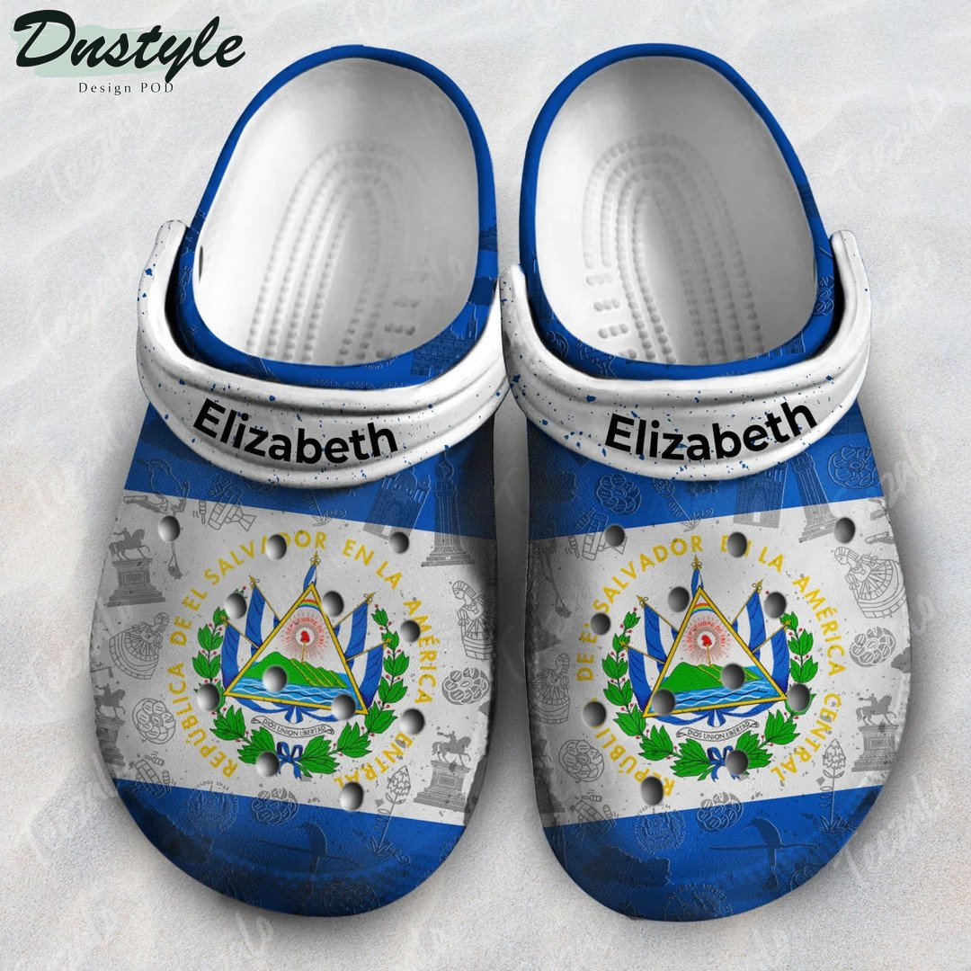 Elizabeth Salvador Flag Custom Name Clog Crocs Shoes