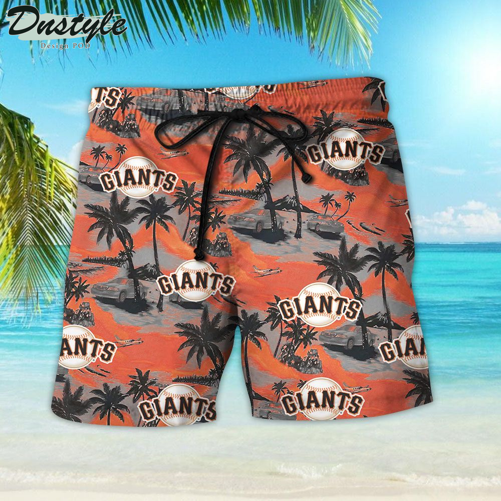 San Francisco Giants Aloha MLB Hawaiian Shirt Beach Shorts