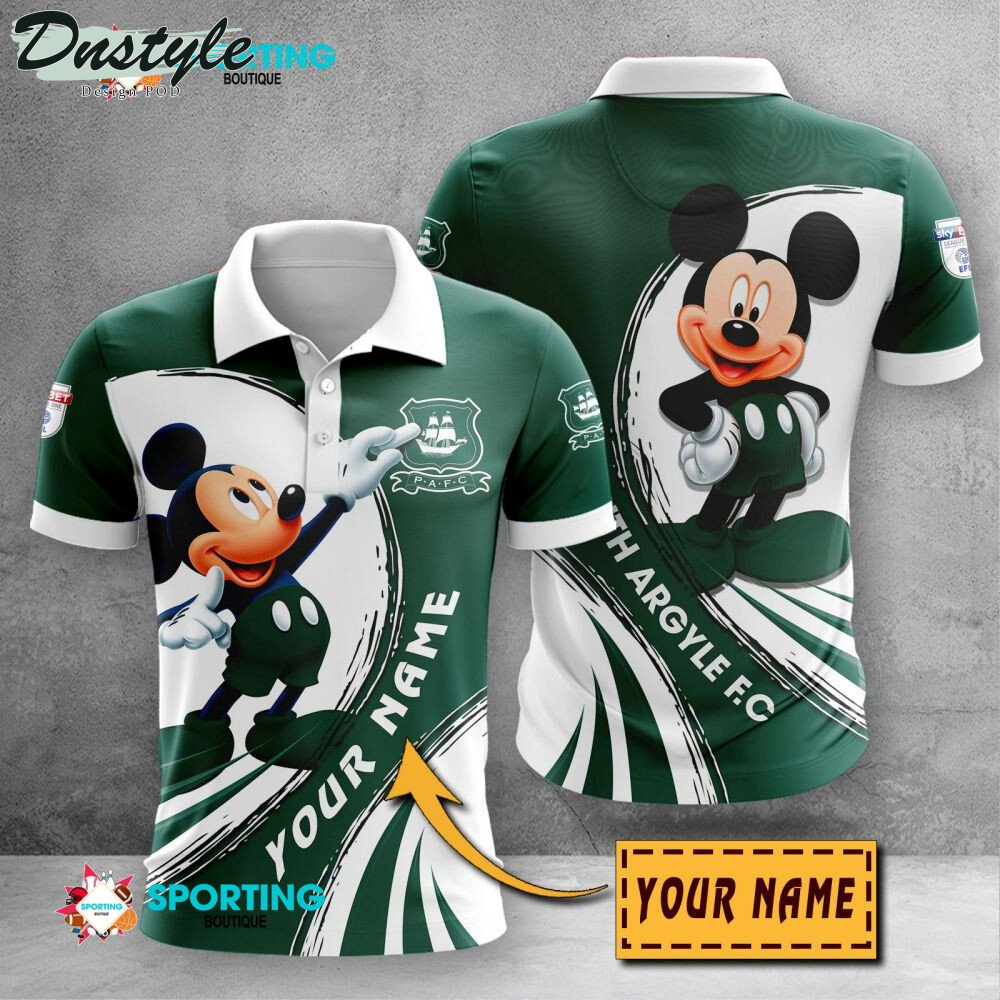 Plymouth Argyle F.C Mickey Mouse Personalized Polo Shirt