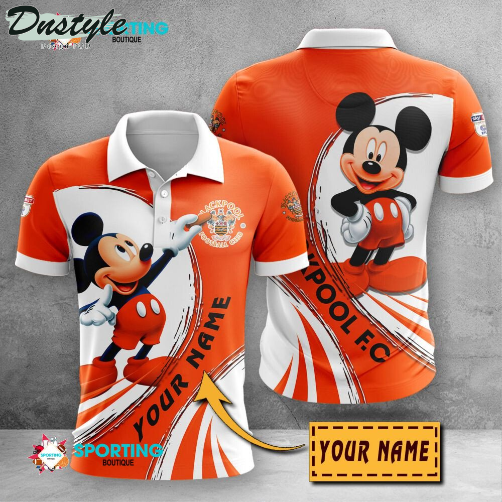 Blackpool F.C Mickey Mouse Personalized Polo Shirt