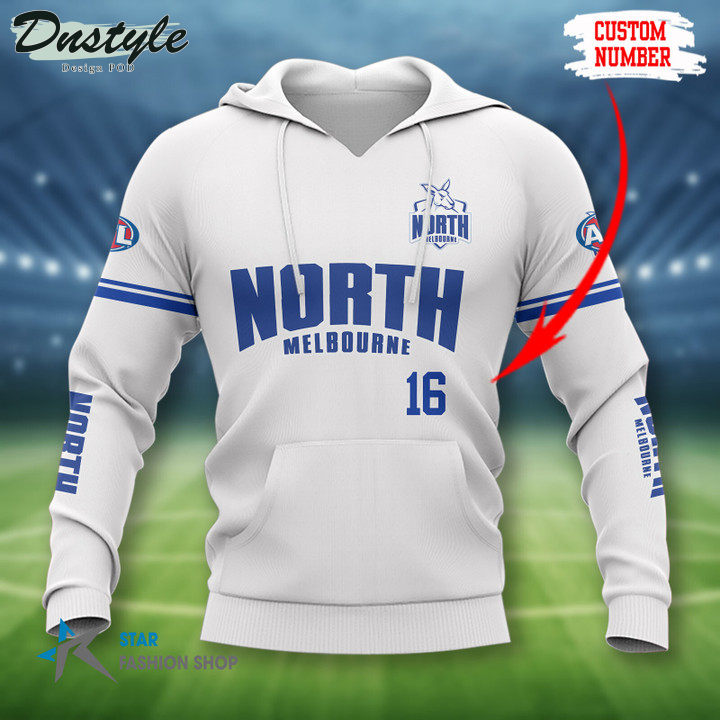 North Melbourne Football Club Custom Name 3D Hoodie Tshirt