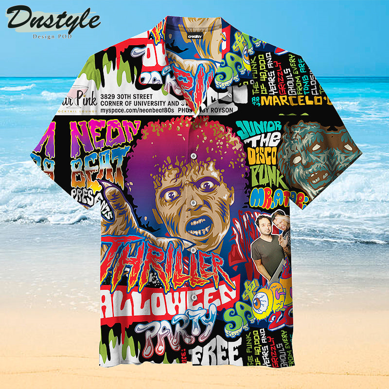 Neon Beat Thriller Halloween Hawaiian Shirt