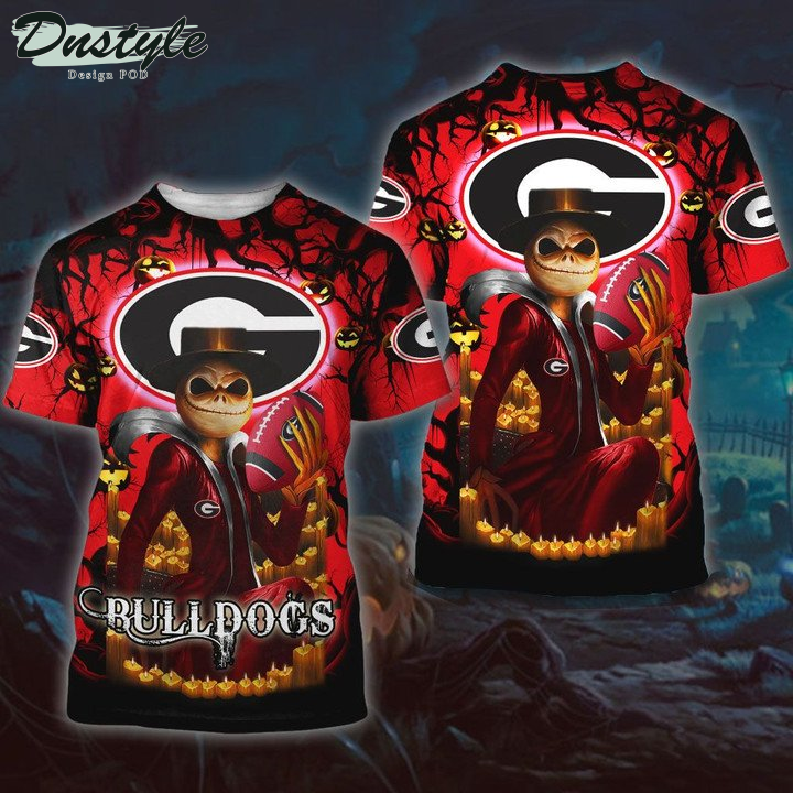 Eorgia Bulldogs Jack Skellington Halloween 3D Hoodie Tshirt