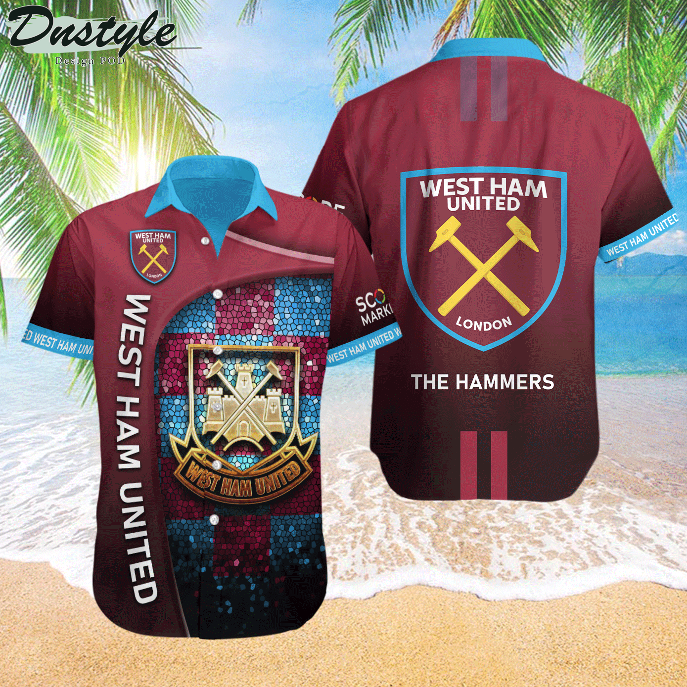 West Ham United 3d The Hammers Hawaiian Shirt