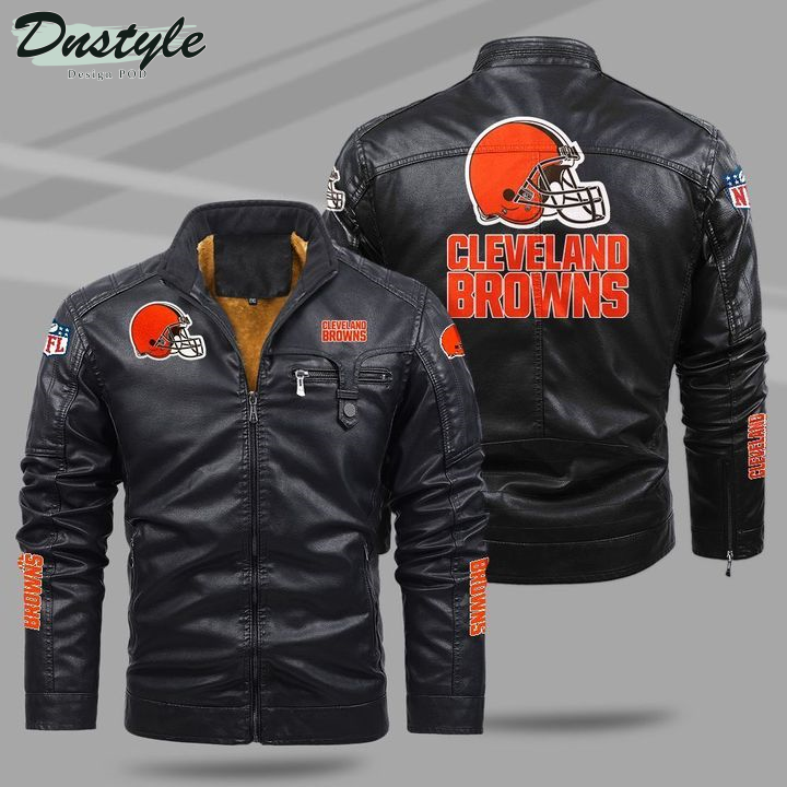 Cleveland Browns Fleece Leather Jacket
