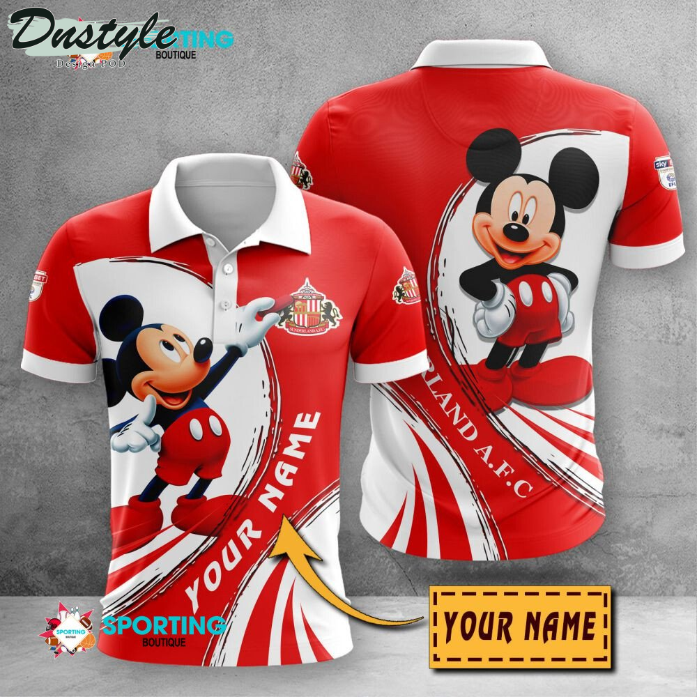 Sunderland A.F.C Mickey Mouse Personalized Polo Shirt