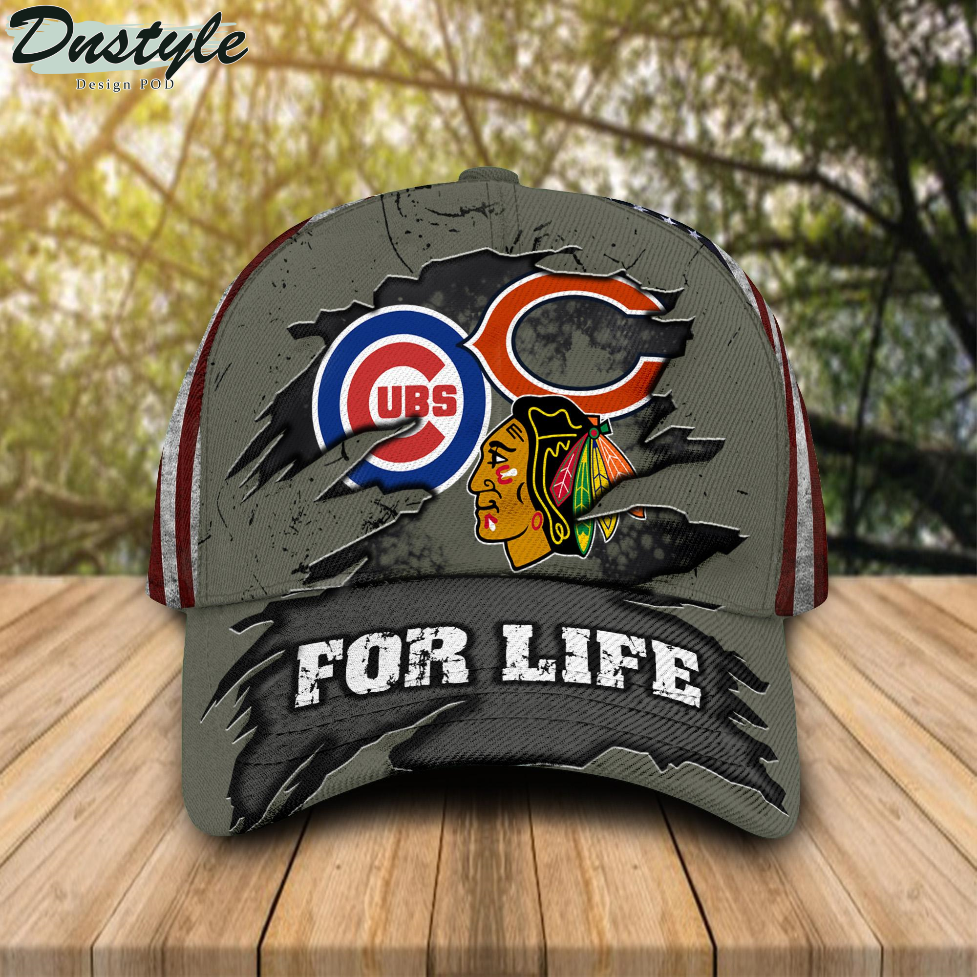 Chicago Cubs Chicago Blackhawks Chicago Bears For Life Classic Cap